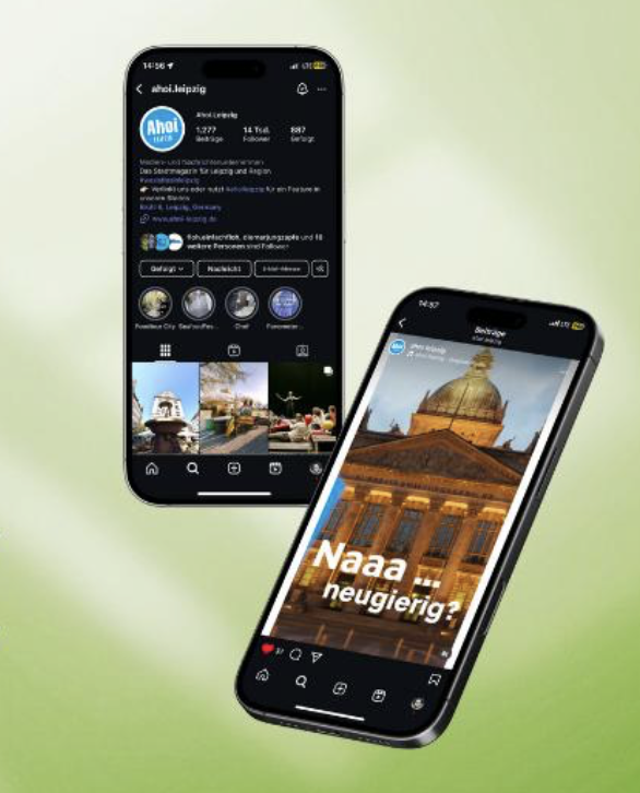Screenshot der Social-Media-Kanäle der Ahoi Leipzig